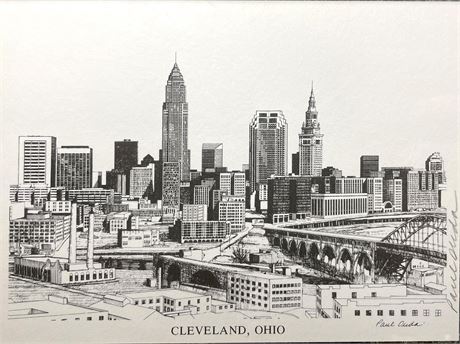 Paul Duda Cleveland Skyline Lithograph