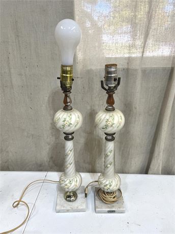 Antique Hand Painted Table Lamps