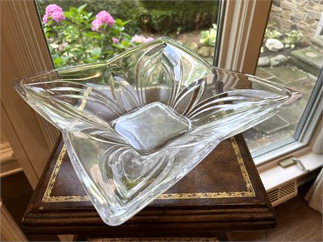 Square Crystal Cut Glass Bowl