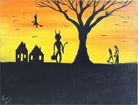 Hallow's Eve Painting on Board