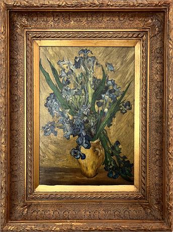 Original Oil Painting Van Gogh Style Irises