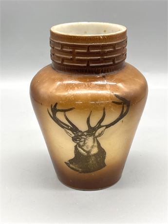 Applied & Painted Elk Vase