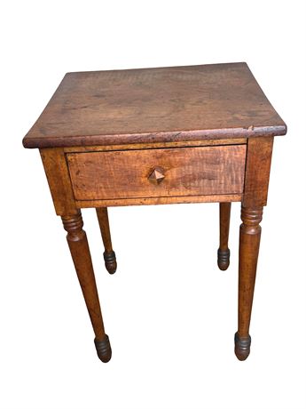 Antique Walnut Single-Drawer Side Table