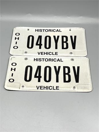 Set of Historic License Plates