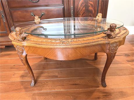 Carved Wood Tea Table