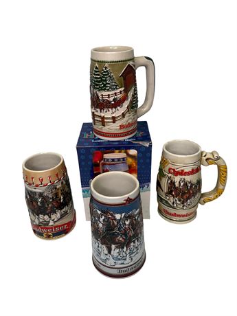 Vintage Budweiser Beer Steins