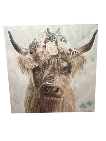 Stellar Design Studio Floral Crown Buffalo Giclee Print