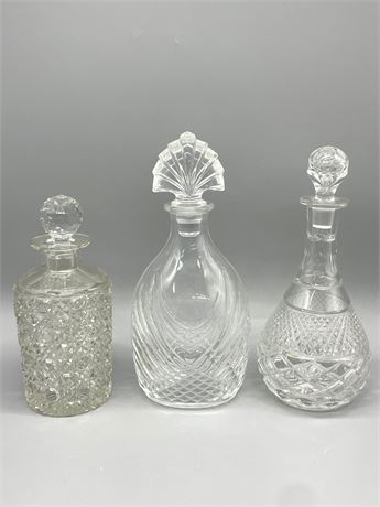 Three (3) Glass Decanters