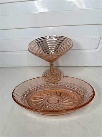 Pink Depression Glass Decoratives