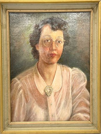 Beatrice Werley Oil on Canvas Portrait Lot 1