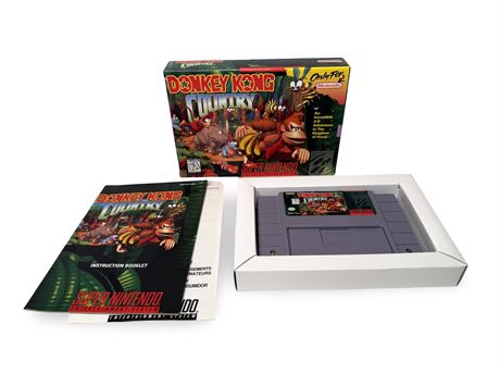 Donkey Kong Country (Super Nintendo, 1994) Box Manual Complete CIB
