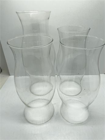Four (4) Clear Glass Chimneys