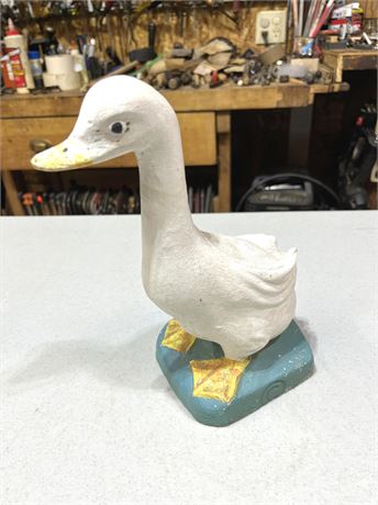 1960s Hand Painted Concrete Duck