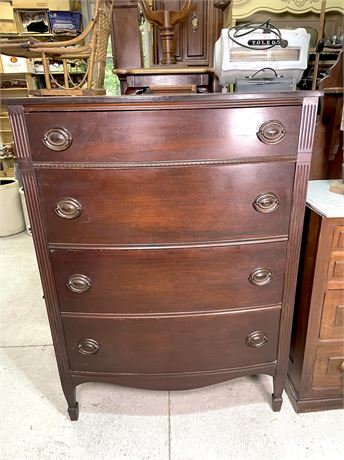 Mahogany Bow Front Tall Chest of Drawers