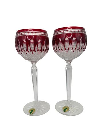 Waterford Crystal Clarendon Ruby Hock Wine Glasses