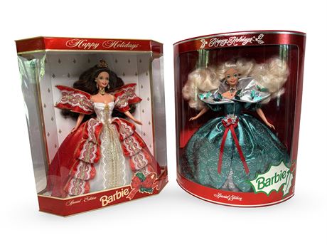 1995/1997 Happy Holidays Barbie Dolls New in Box