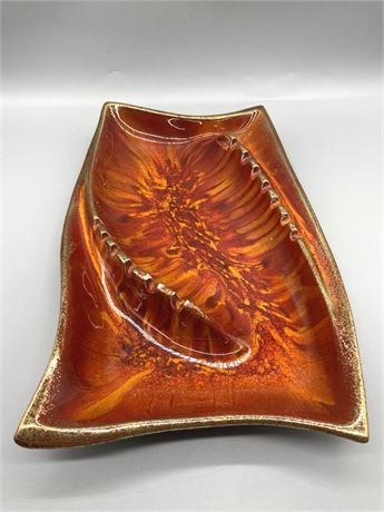 Mid-Century Fireburst Ceramic Ashtray