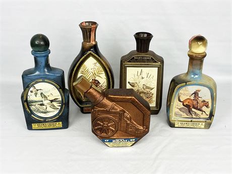 Five (5) Jim Beam Collectors Bottles