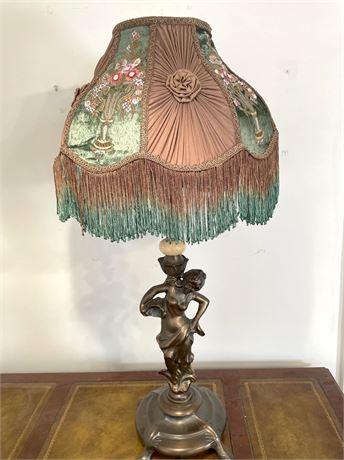 Meyda Tiffany Shade w/ Bronze Lady Lamp Base
