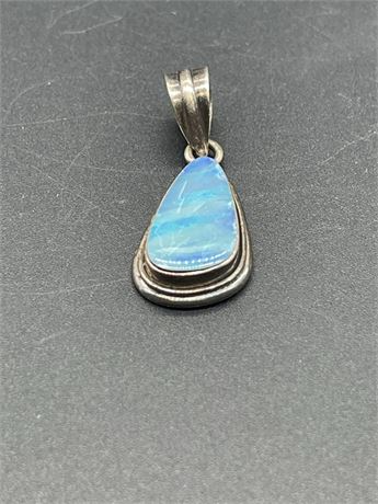 Blue Opal Pendant - Tear Drop