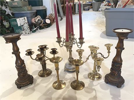 Large Lot of Candle Holders