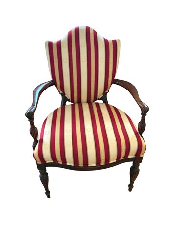 Mahogany Upholstered Accent Chair