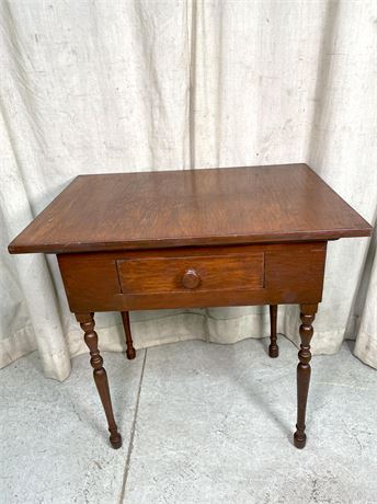 Antique Primitive One-Drawer Side Table