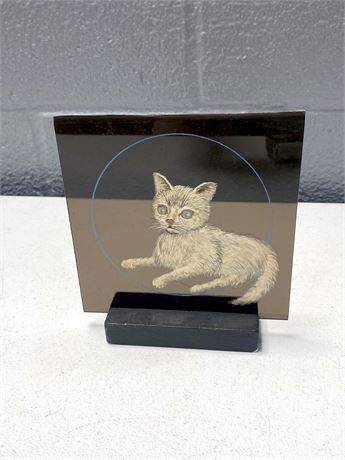 Hand Painted Cat on Plexiglass