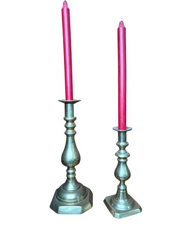 Brass Candlestick Holders Pair