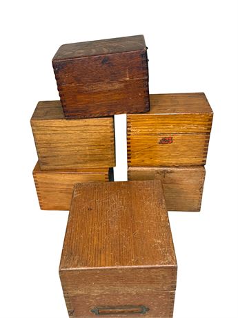 Vintage Wooden Card or Recipe Boxes