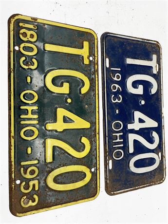 1953 Ohio License Plates