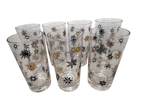 Atomic Snowflake High Ball Glasses