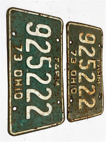 1973 Ohio License Plates