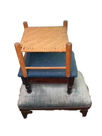 Vintage Wood Foot Stools