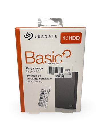 NEW Seagate 1TB Basic Portable External Hard Drive