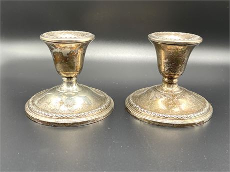 Rogers Sterling Weighted Candle Holders