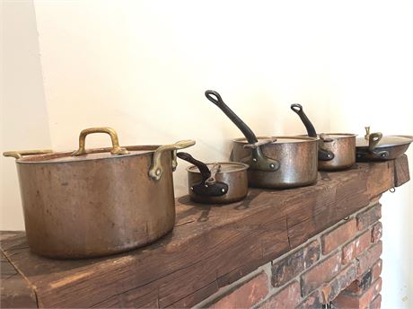 Vintage Copper Pots and Pan