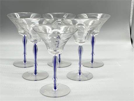 Blue Stem Martini Glasses