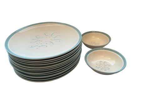Turquoise Scroll Dinnerware