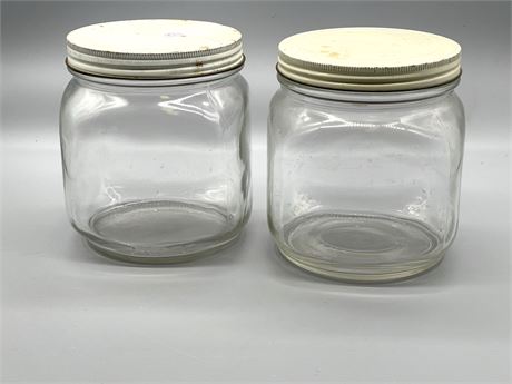 Two (2) Glass Storage Jars