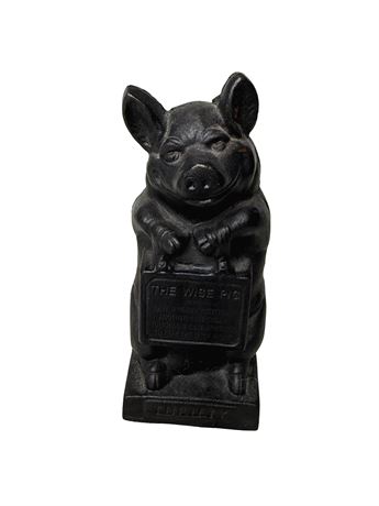 Hubley "Thrifty the Wise Pig" Cast Iron Coin Bank