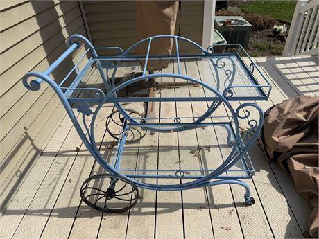 Vintage Salterini Style Wrought Iron Tea Cart