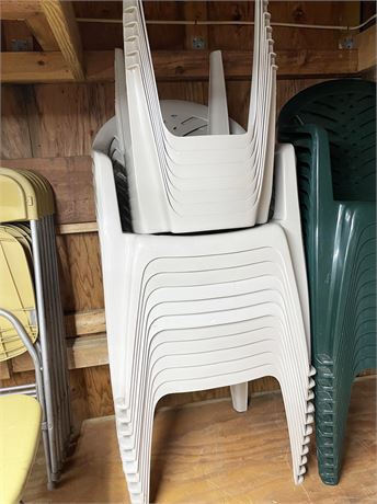 Off-White Plastic Chairs and Stools