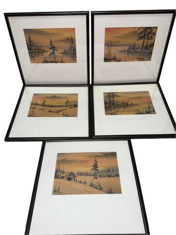 Five (5) Original Landscape Artworks Signed