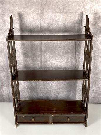 Antique Two-Drawer Wall Shelf