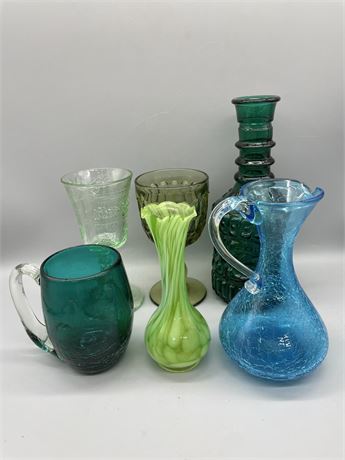 Blue & Green Glass Decoratives