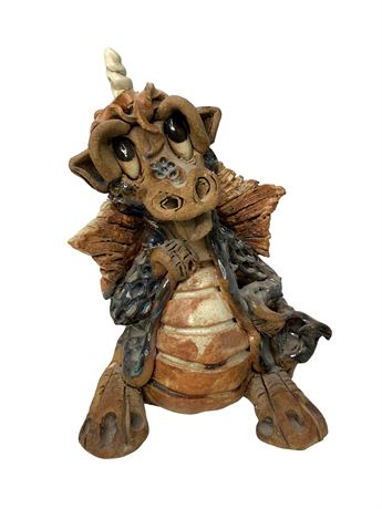 Dragon Winged Unicorn Stoneware Statue
