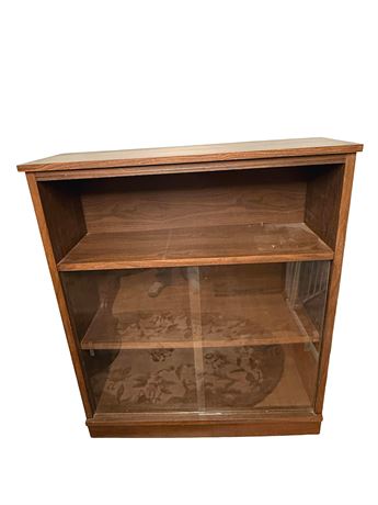 Midcentury Bookcase with Glass Front Panels