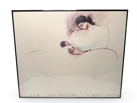 R.C. Gorman "Mother & Child" Original Vintage 1978 Gallery Poster Framed