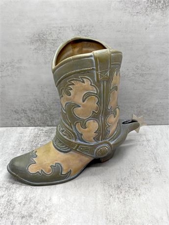 Terra Cotta Hand Painted Boot Planter